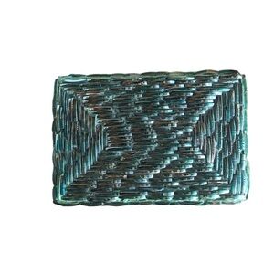 Glass Mosaic / Trinket Box/ In A Basket Weave Design / handcrafted in India